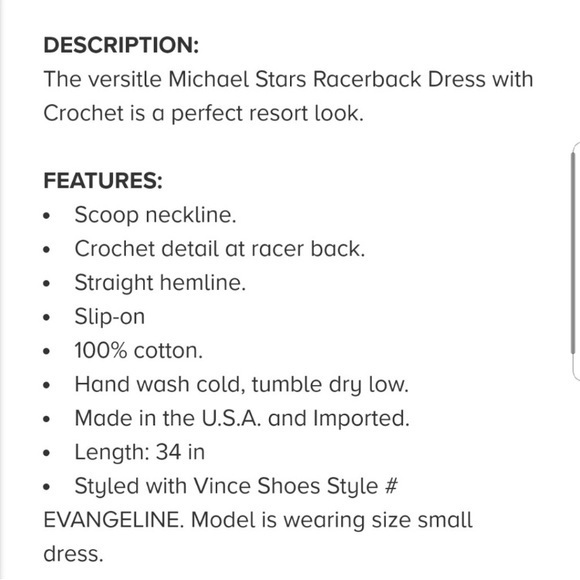 Michael Stars Double Gauze Crochet Racerback Tank Dress‎ Navy Small - Picture 9 of 9